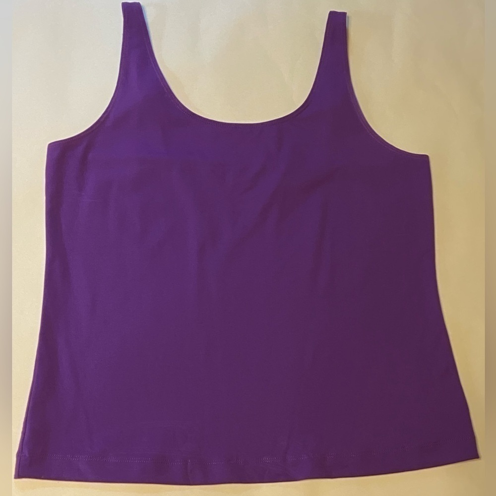 CHICO’S 2 Microfiber Purple Tank Top Stretchy Sleeveless Cami adjustable M